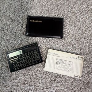 Vintage RadioShack EC-41 Solar Calculator – Micro-Thin with Case & Manual 1980s